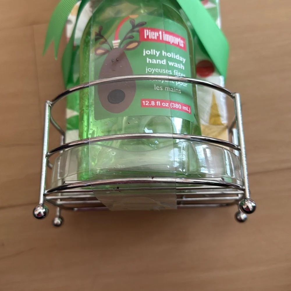 PIER ONE CHRISTMAS THEME HAND SOAP & REINDEER PAPER TOWEL